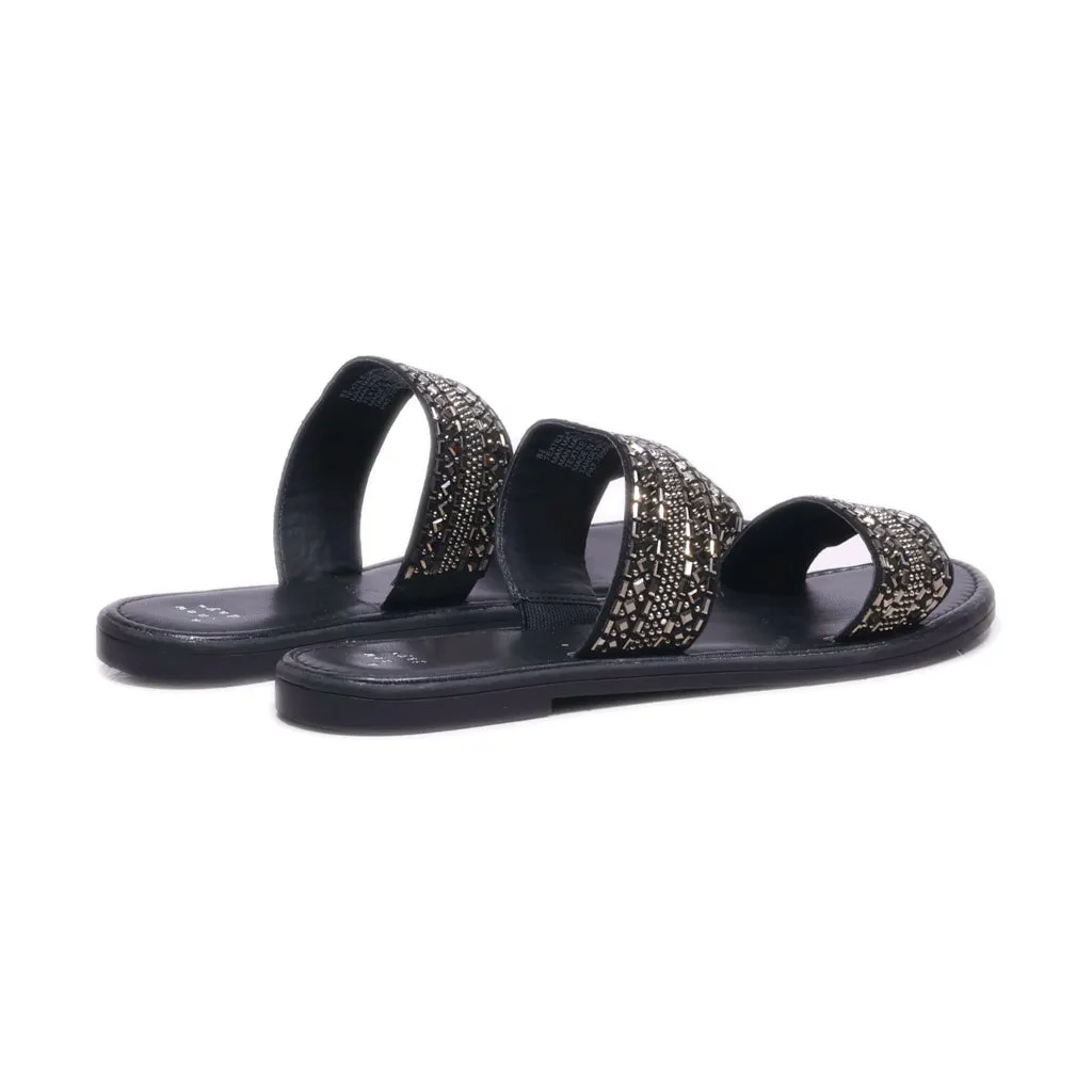 A New Day Flat Sandals Fabric Black Colour For Women