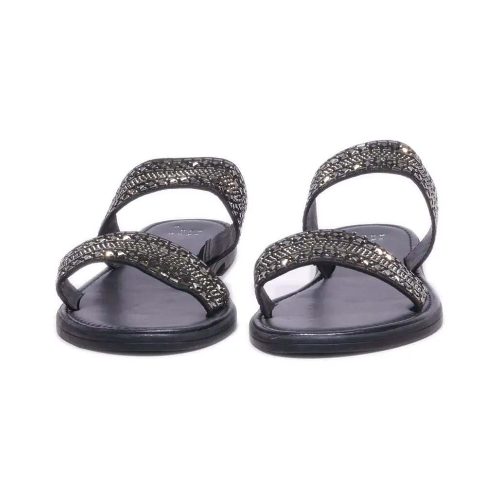 A New Day Flat Sandals Fabric Black Colour For Women