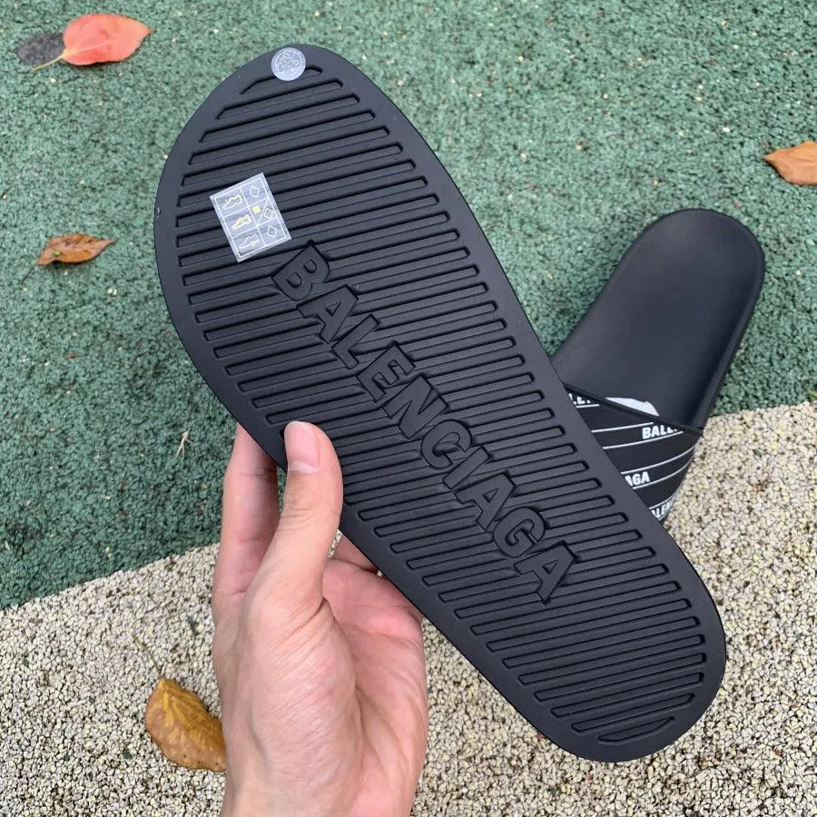 BALENCIAGA SLIPPERS LOGO OBLIQUE *BLACK*
