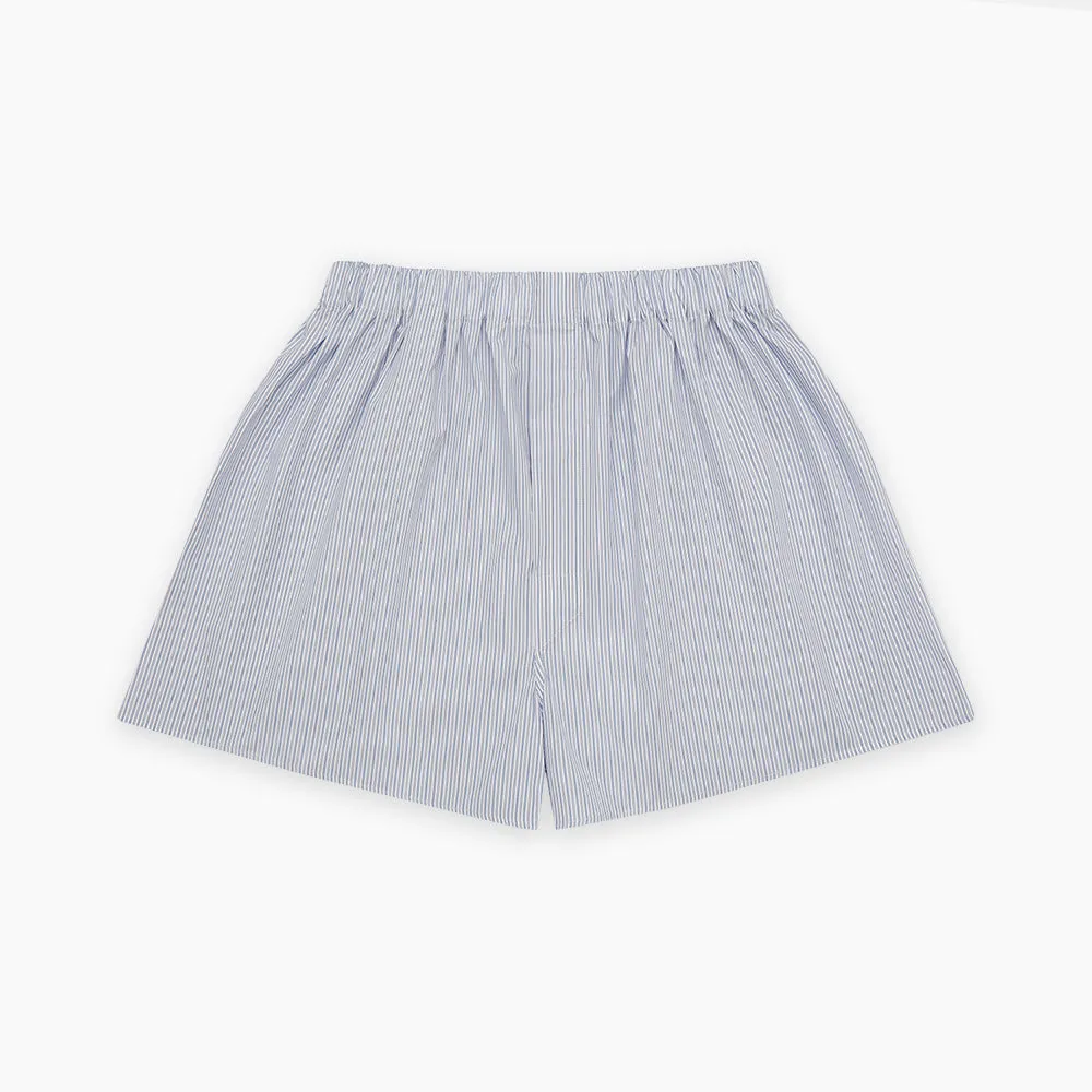 Blue Multi Stripe Cotton Godfrey Boxer Shorts