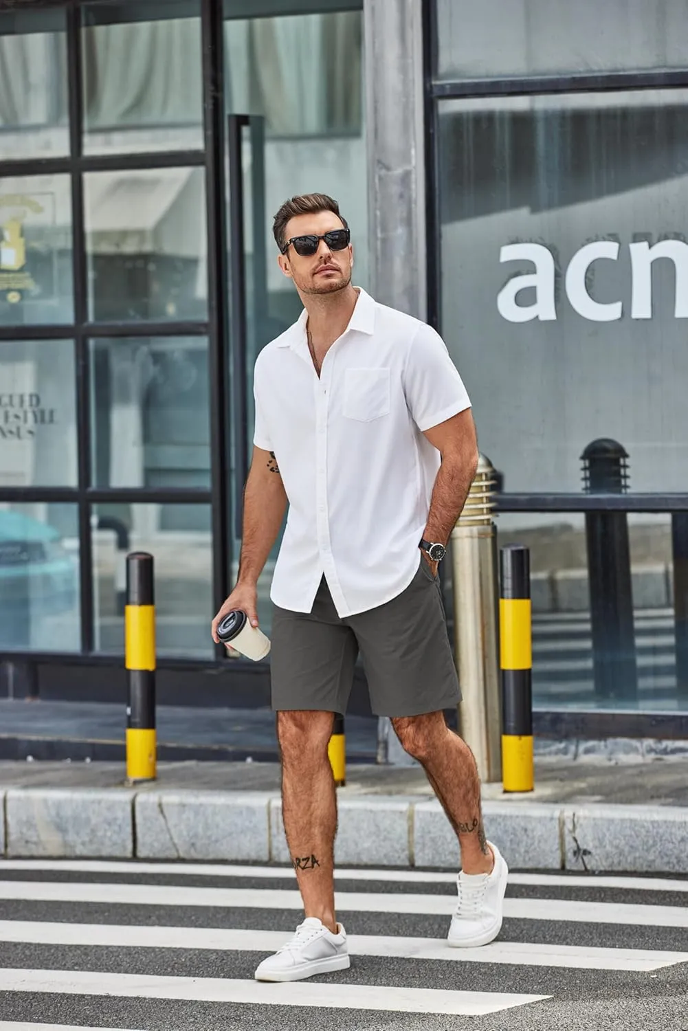 COOFANDY Men's Casual Shorts Elastic Waist Drawstring Lightweight Dry Quick Summer Beach Shorts