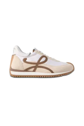 Flow Runner Leather-Trimmed Shell and Suede Sneakers