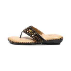 Gift Doctor Flat Sandals Suede Black Colour For Women